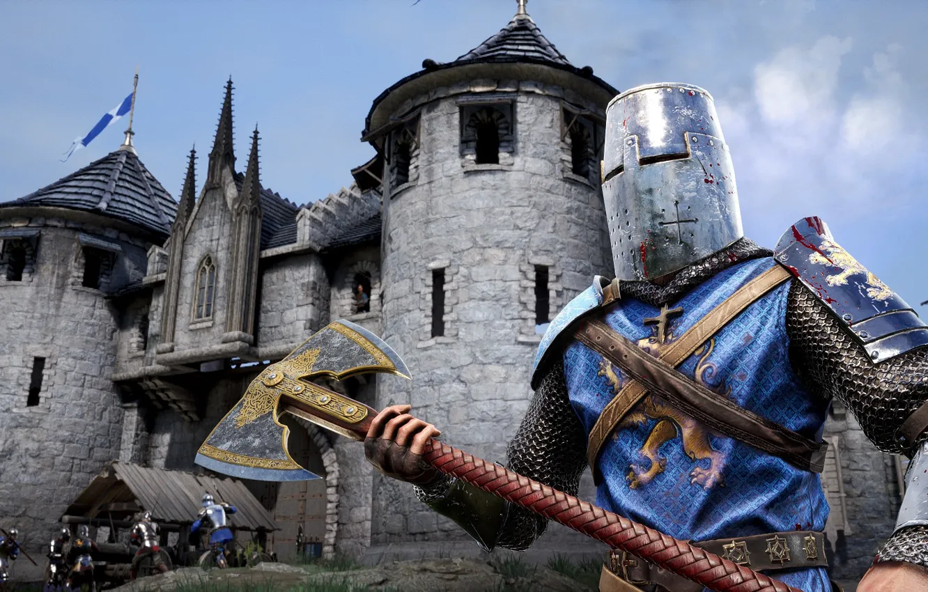 Фото обои город, оружие, доспехи, шлем, рыцарь, Chivalry 2