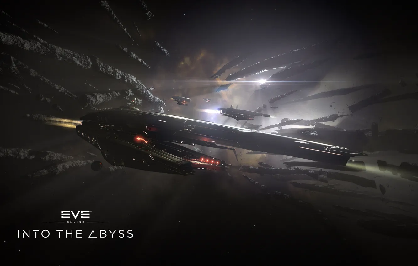 Фото обои космос, астероиды, space, руины, космический корабль, eve online, space ship, into the abyss