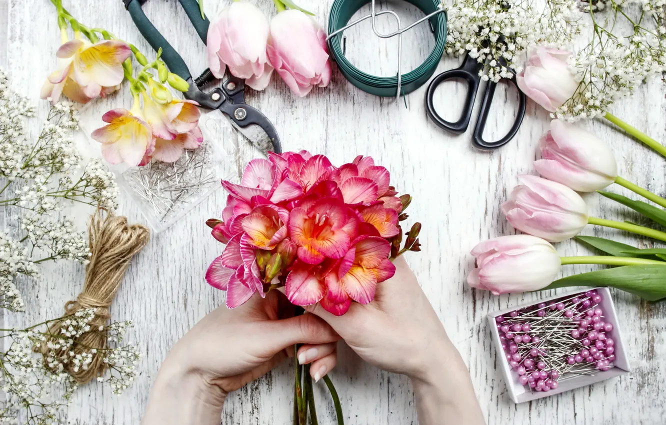 Фото обои цветы, букет, colorful, тюльпаны, дезайн, flowers, декор, spring