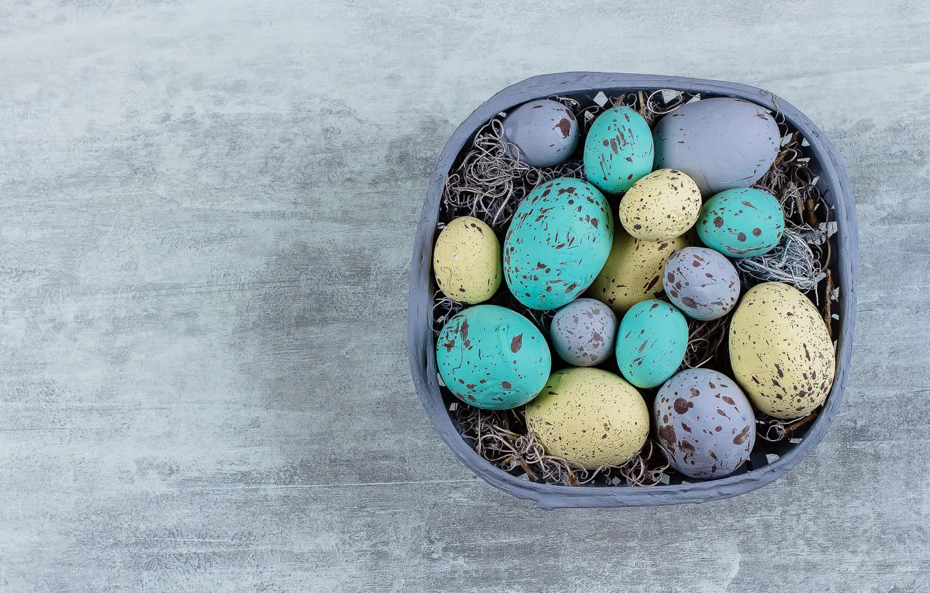 Фото обои яйца, Пасха, корзинка, eggs, easter, decoration