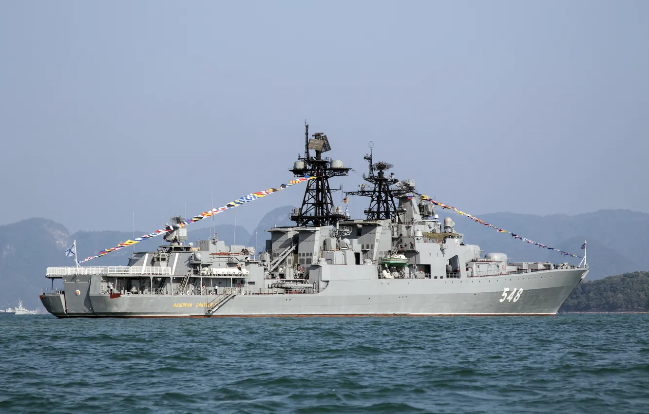 Фото обои корабль, большой, Россия, противолодочный, Адмирал Пантелеев