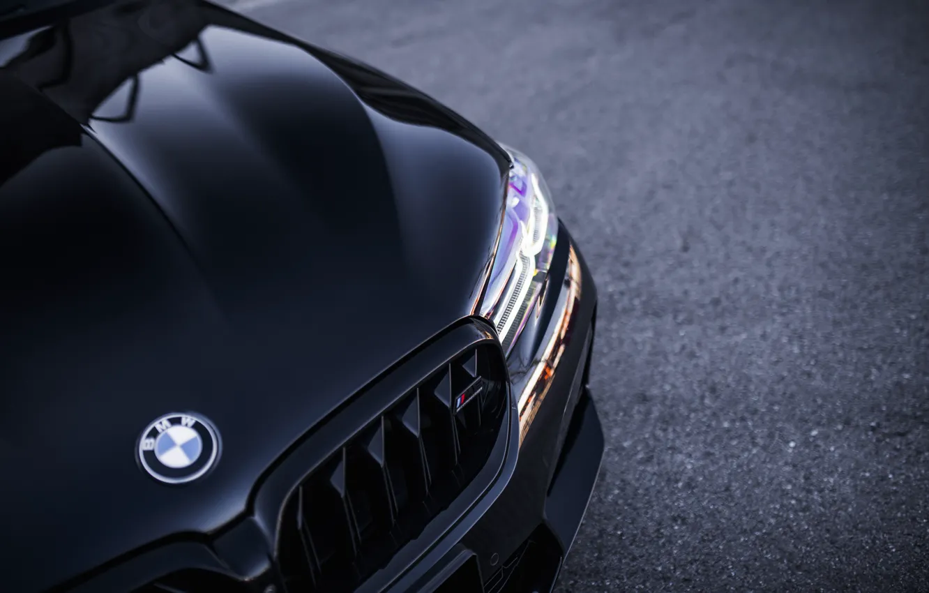 Фото обои BMW, Black, F90, Full LED Lights