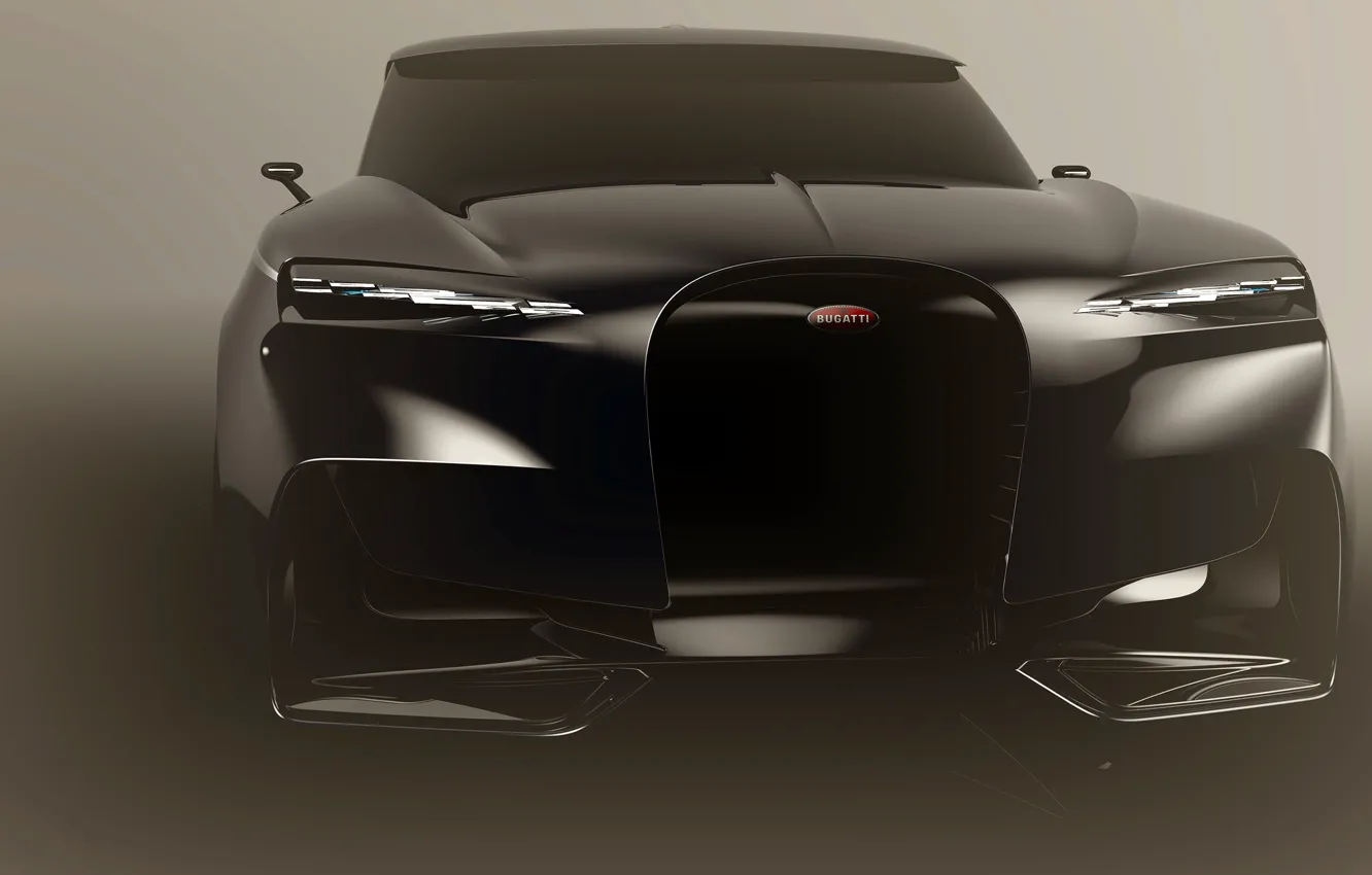 Фото обои дизайн, черный, concept, мощь, джип, концепт, Bugatti SUV, Бугатти внедорожник