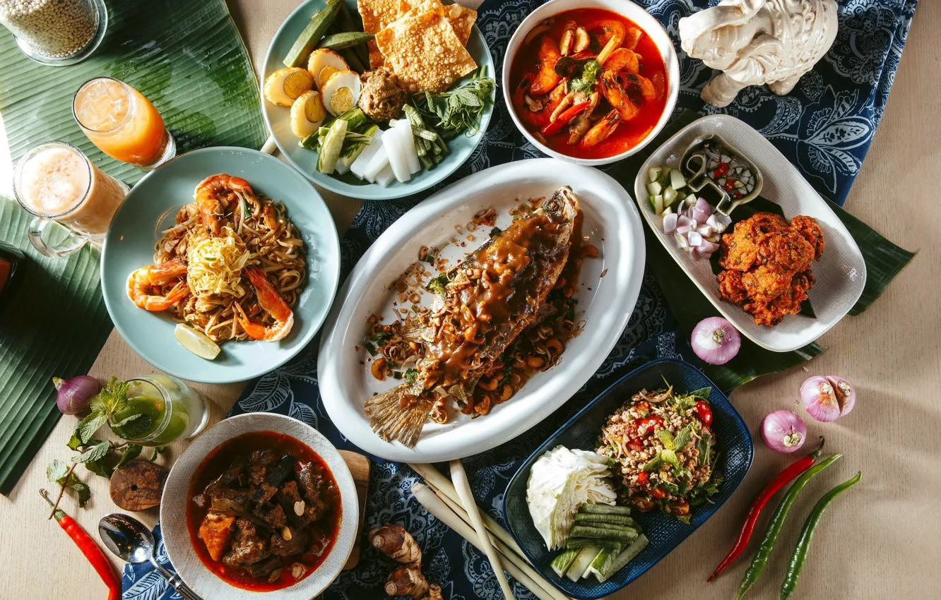 Фото обои стол, еда, блюдо, сервировка