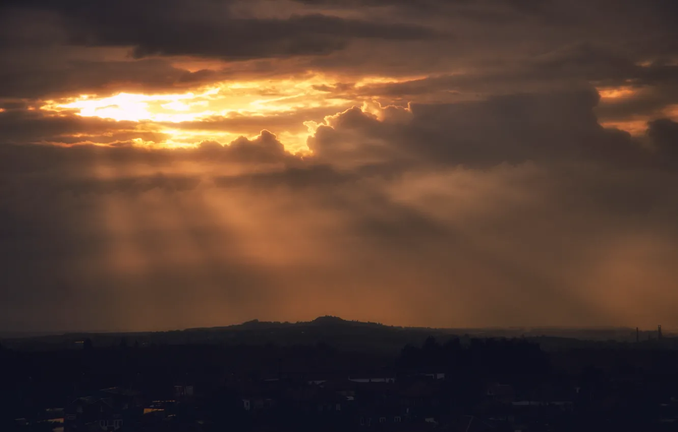 Фото обои солнце, лучи, восход, обои