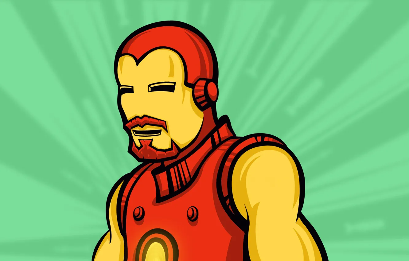 Фото обои усы, герой, Железный человек, retro, Iron Man, Marvel, комикс, comics