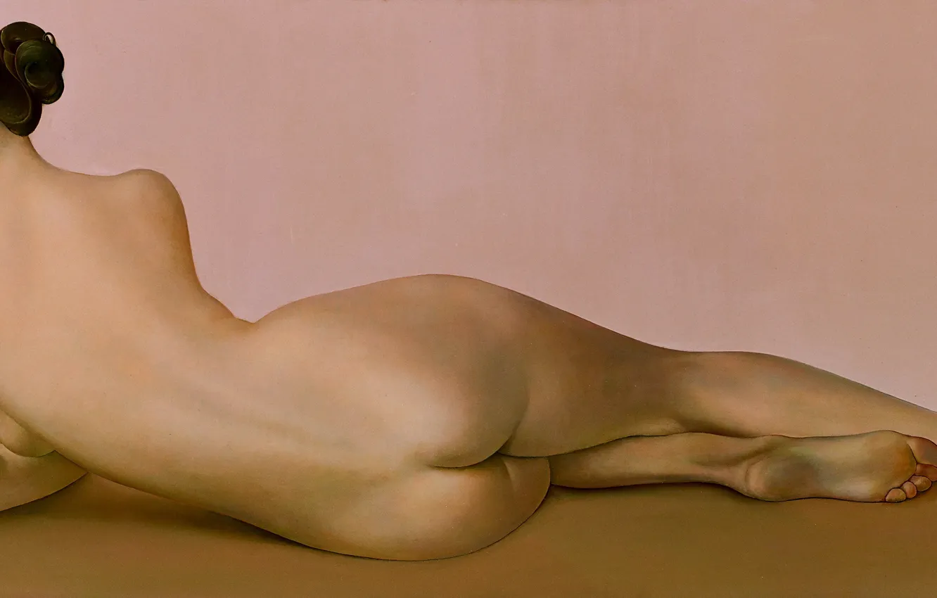 Фото обои попа, женщина, голая, спина, 2007, пятки, Муза, Фигуративная живопись
