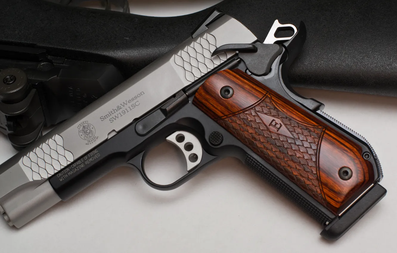 Фото обои пистолет, оружие, Smith &amp; Wesson, SW1911SC, E-Series