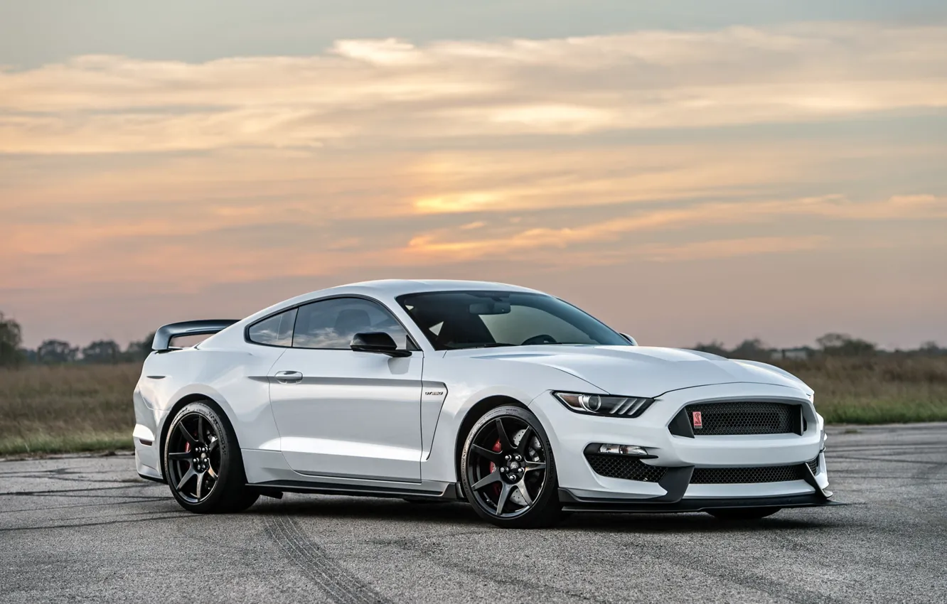 Фото обои car, Shelby, white, Hennessey, GT350R, Hennessey Shelby GT350R