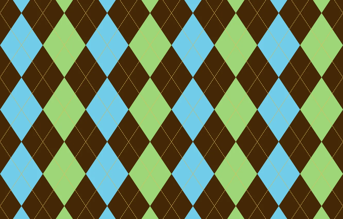Фото обои зеленый, фон, голубой, текстура, геометрия, коричневый, ромбы