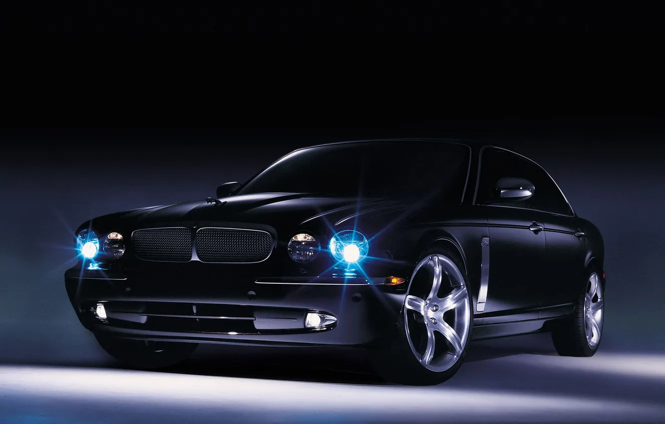 Фото обои Concept, черный, Jaguar, концепт, ягуар, передок, 2003, Eight