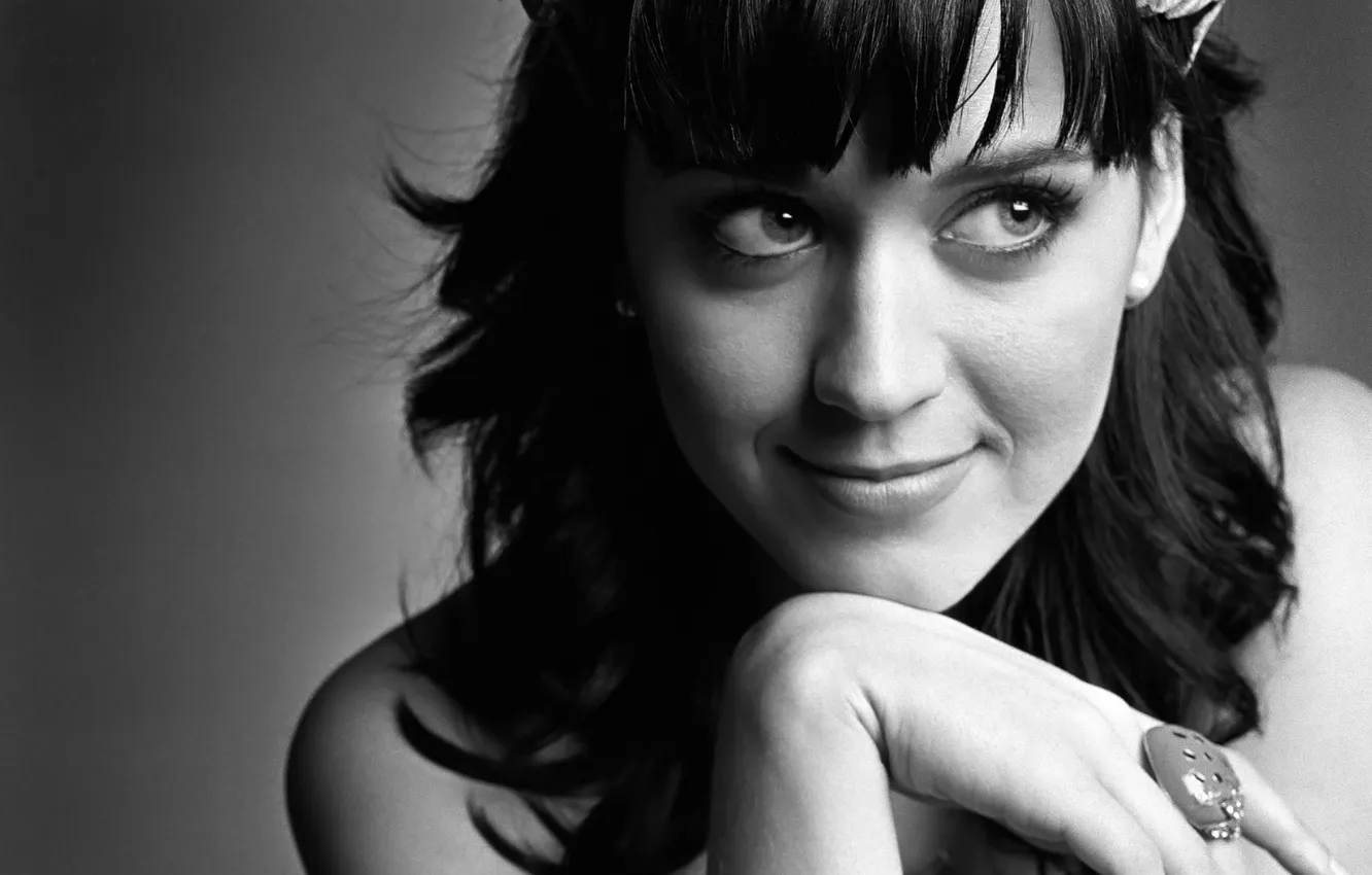 Фото обои глаза, Кэти Перри, Katy Perry, черно-белое, Перри, Кэти, Perry, Katy