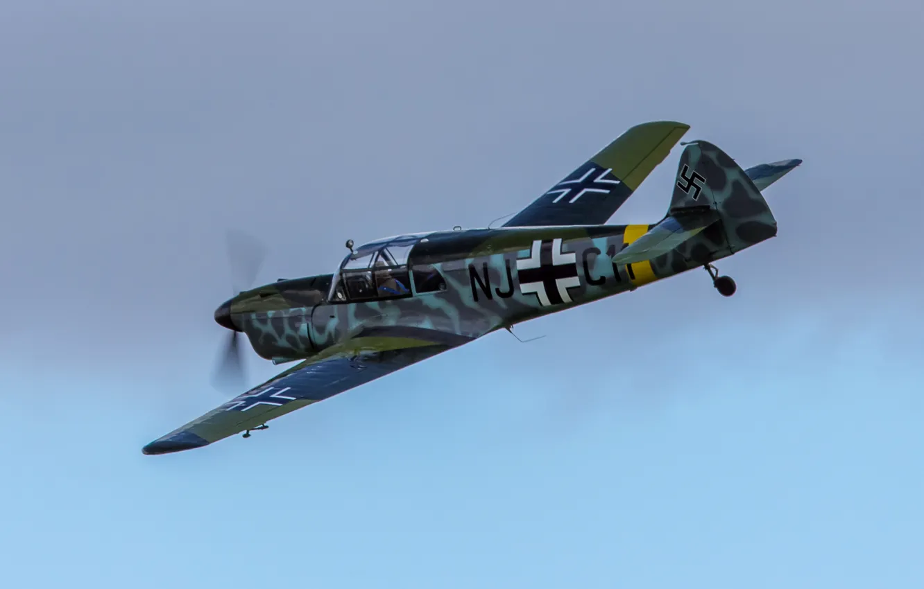 Фото обои Messerschmitt, одномоторный, моноплан, «Тайфун», связной, Bf.108