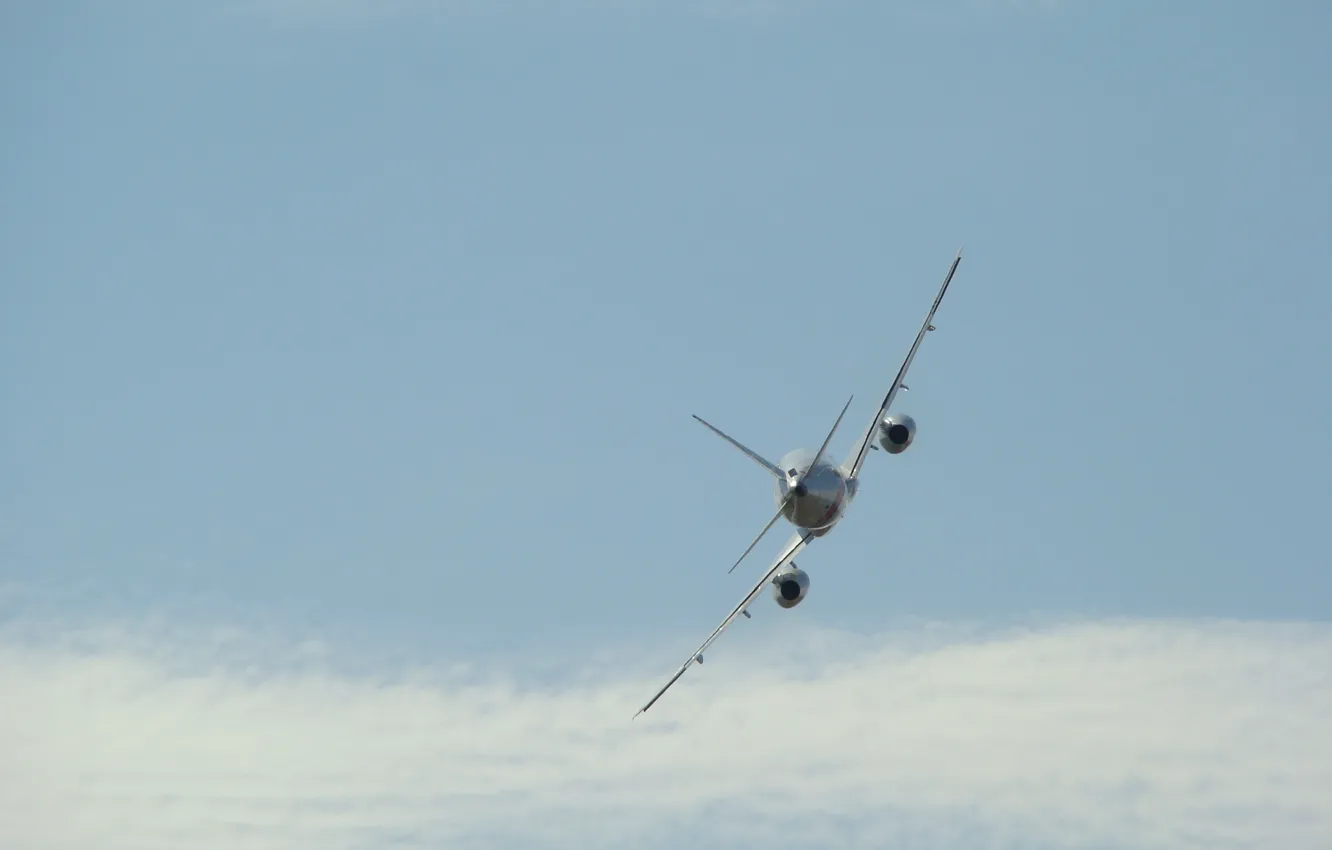Фото обои небо, самолет, сухой, Россия., Sukhoi Super Jet 100, Жуковский