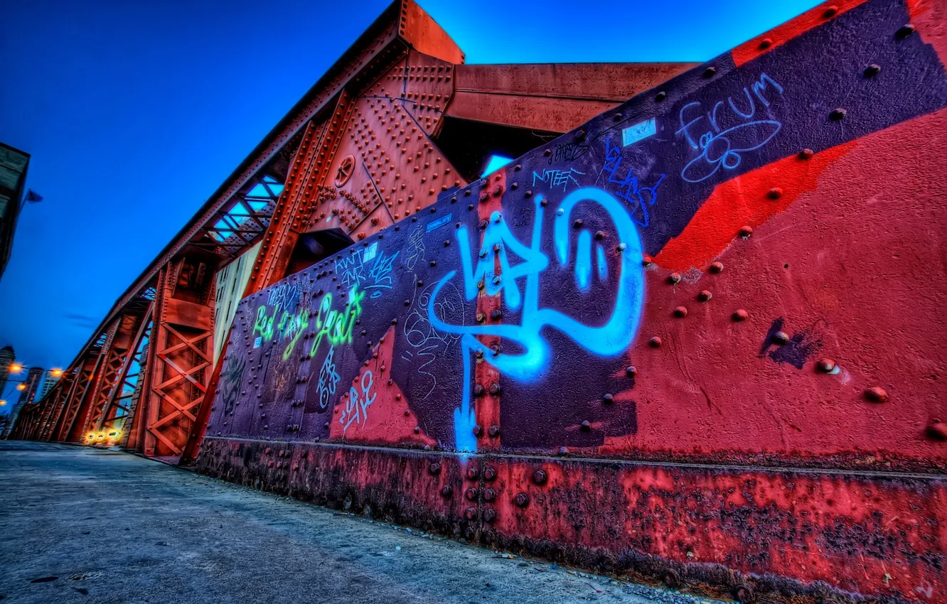 Фото обои город, улица, граффити