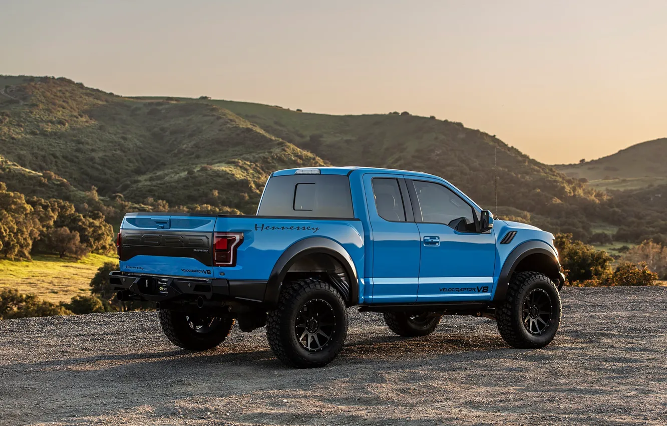 Фото обои закат, Ford, Raptor, пикап, F-150, Hennessey, 2019, VelociRaptor V8