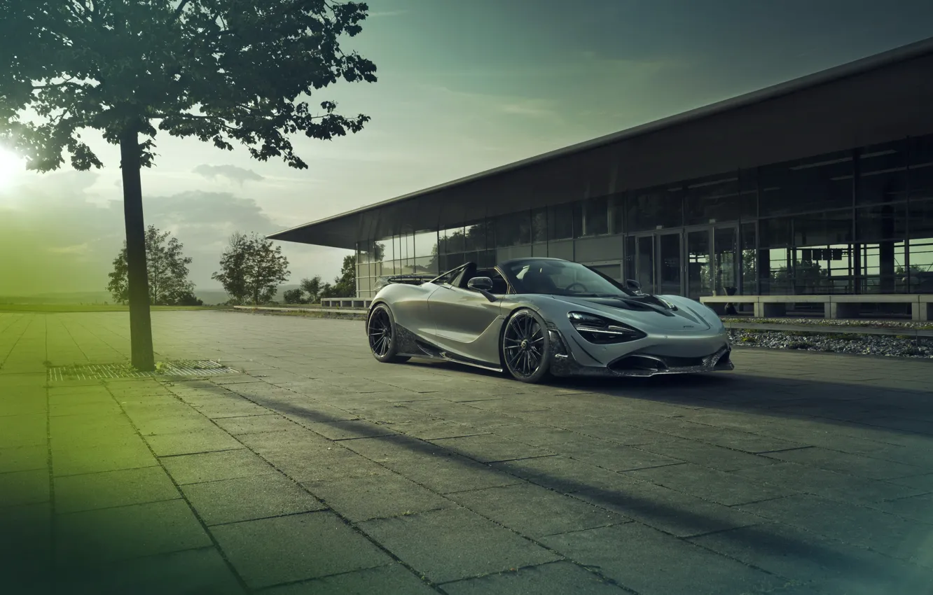 Фото обои машина, McLaren, Дерево, spider, Novitec, 720S