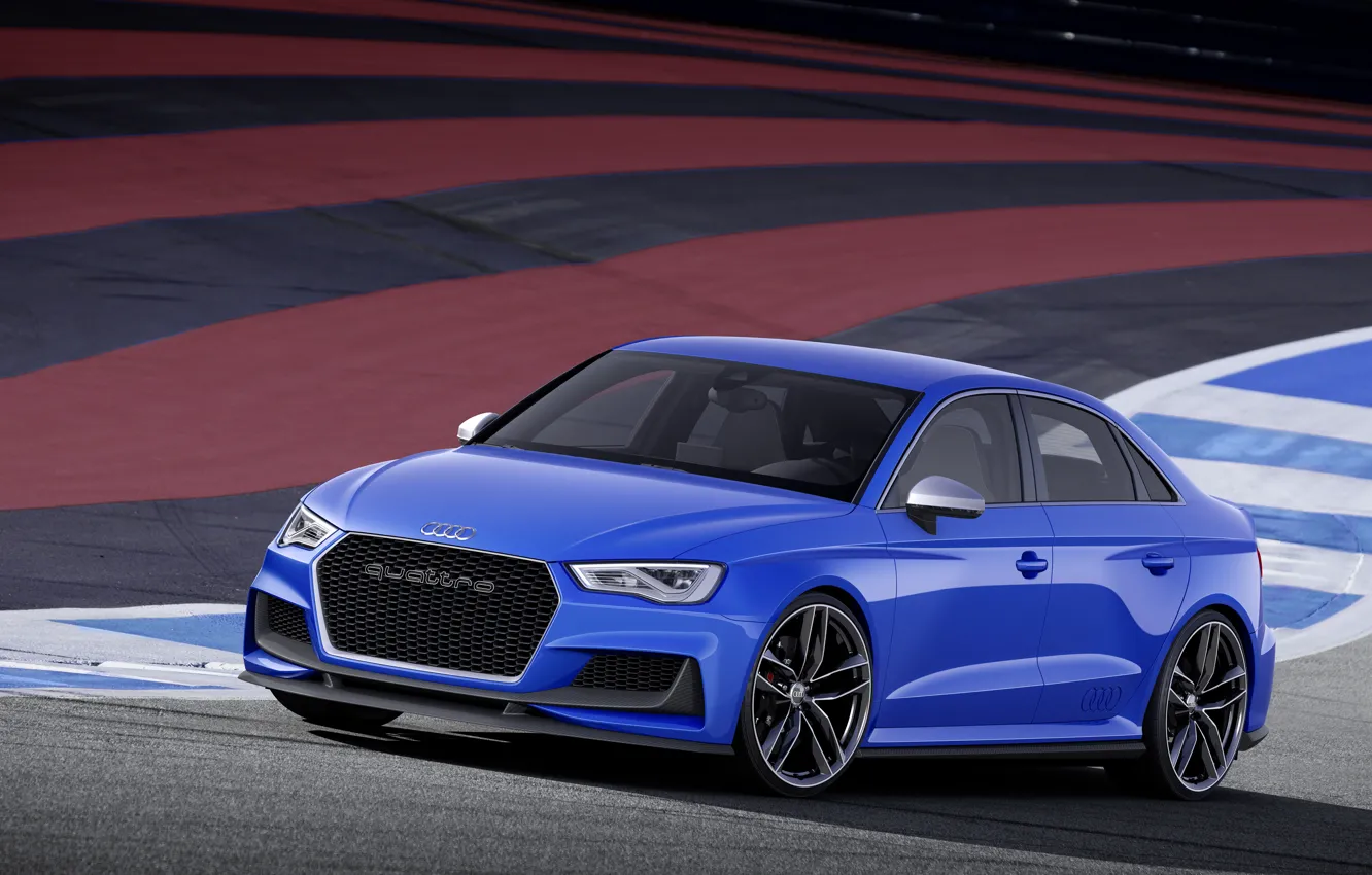 Фото обои синий, ауди, концепт, седан, 2014, Audi A3 clubsport quattro concept