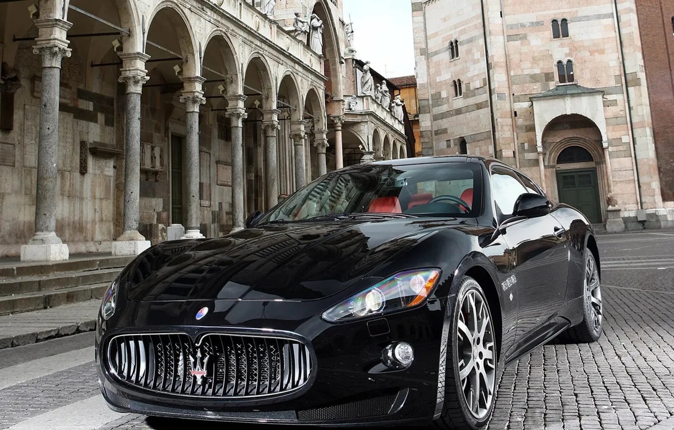 Фото обои Maserati, Черный, Город, Мазерати