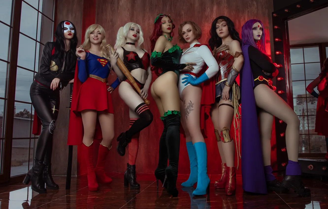 Фото обои ass, Wonder Woman, tattoo, women, redhead, cosplay, blonde, belly