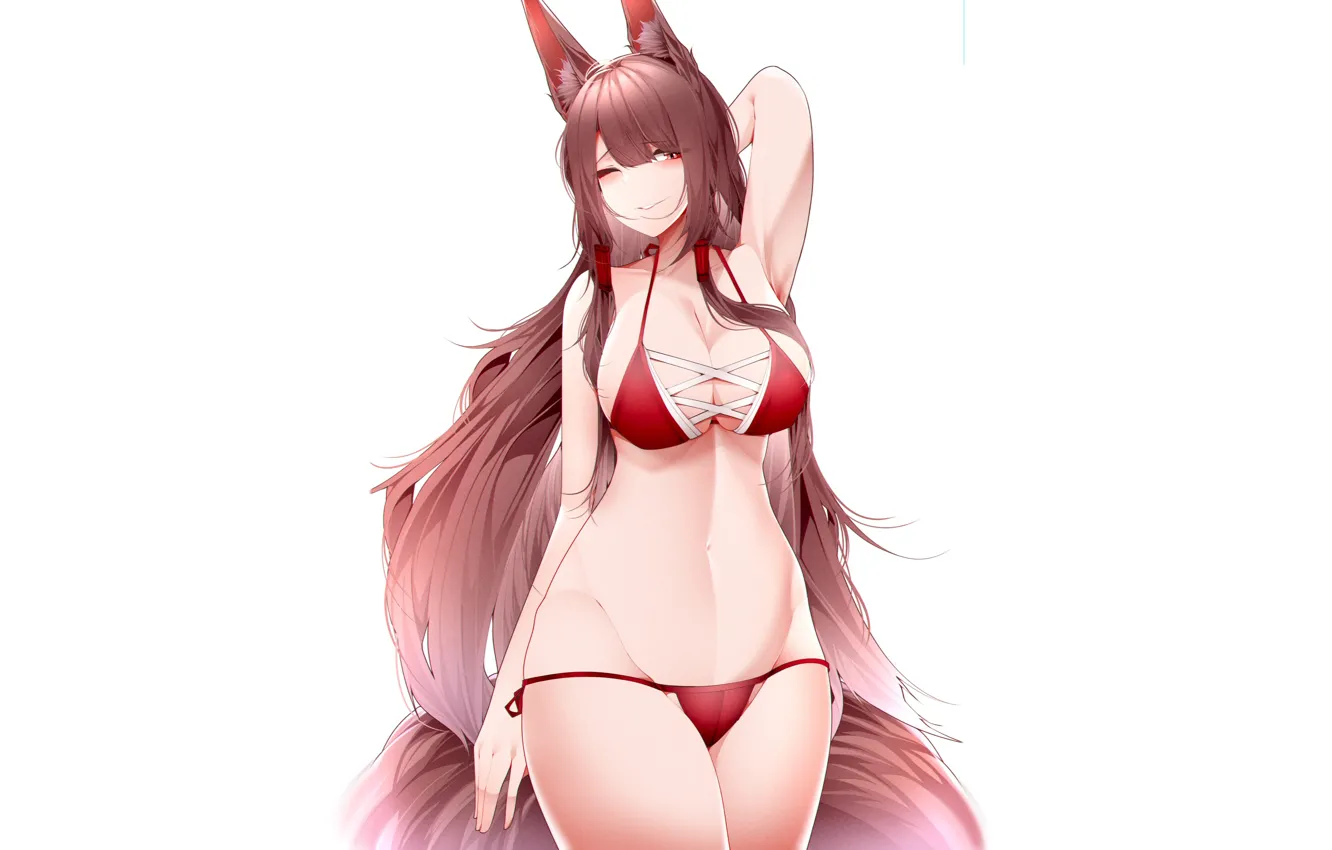 Фото обои kawaii, girl, hot, fox, boobs, anime, pretty, babe