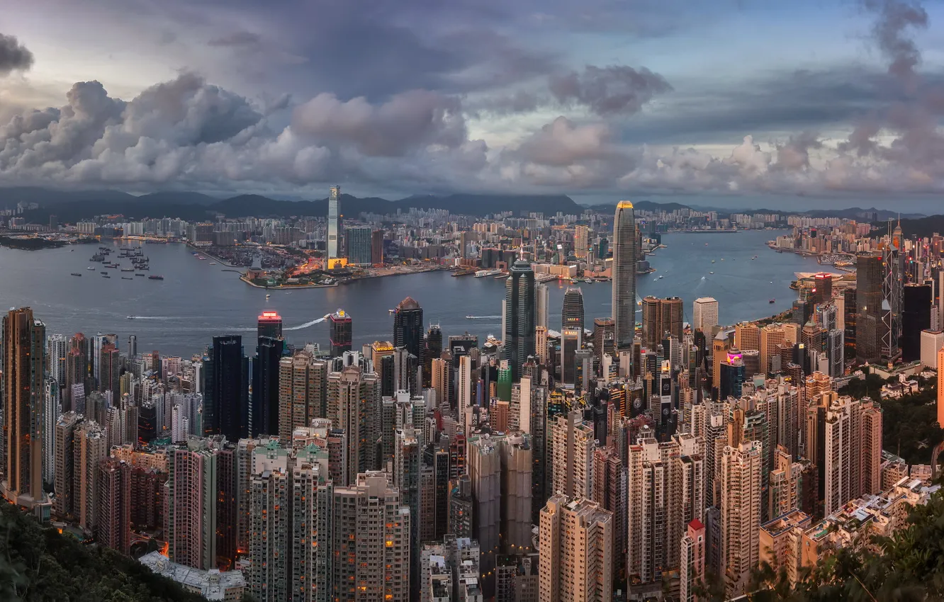 Фото обои город, Hong Kong, Central and Western District