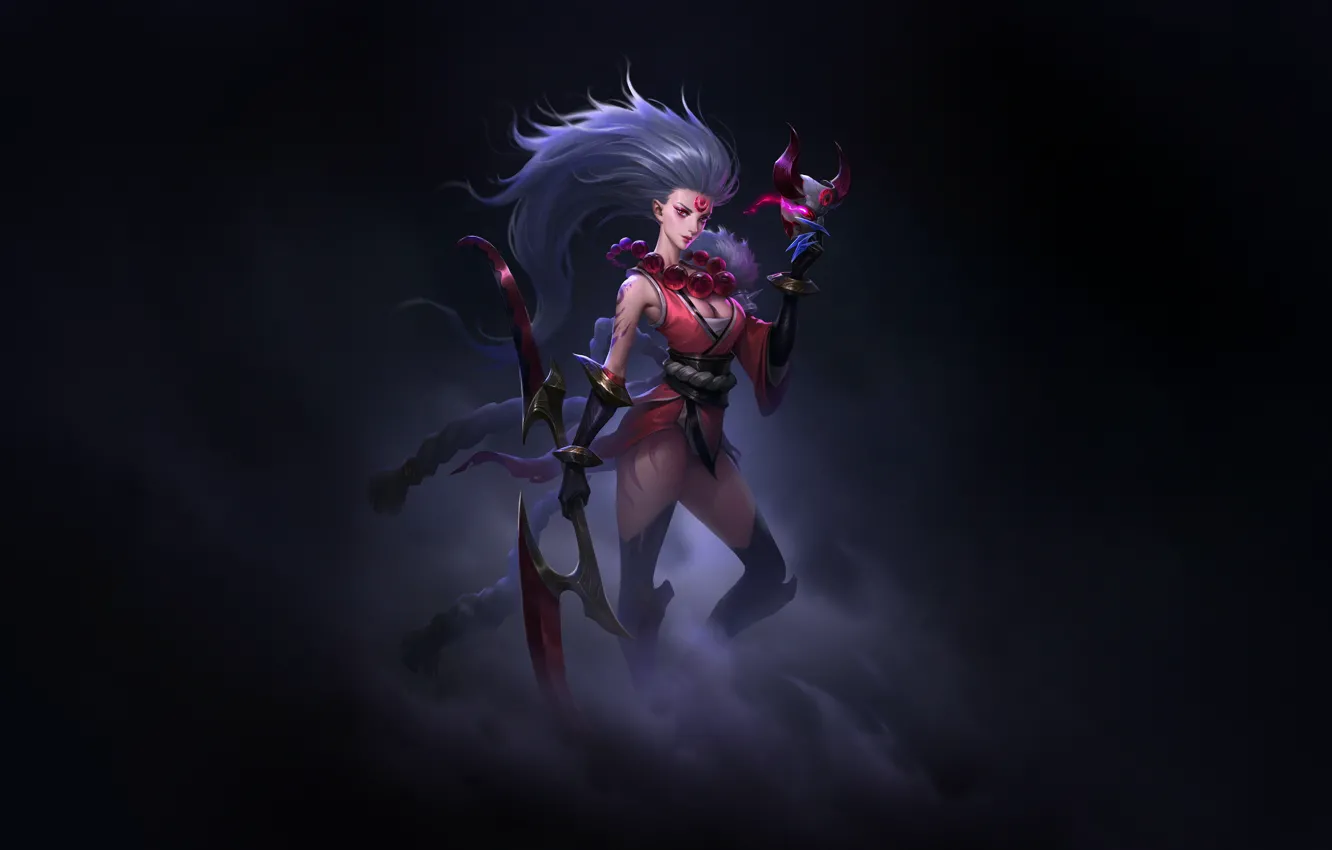Фото обои Fantasy, Art, Game, League of Legends, Illustration, LoL, Диана, Diana