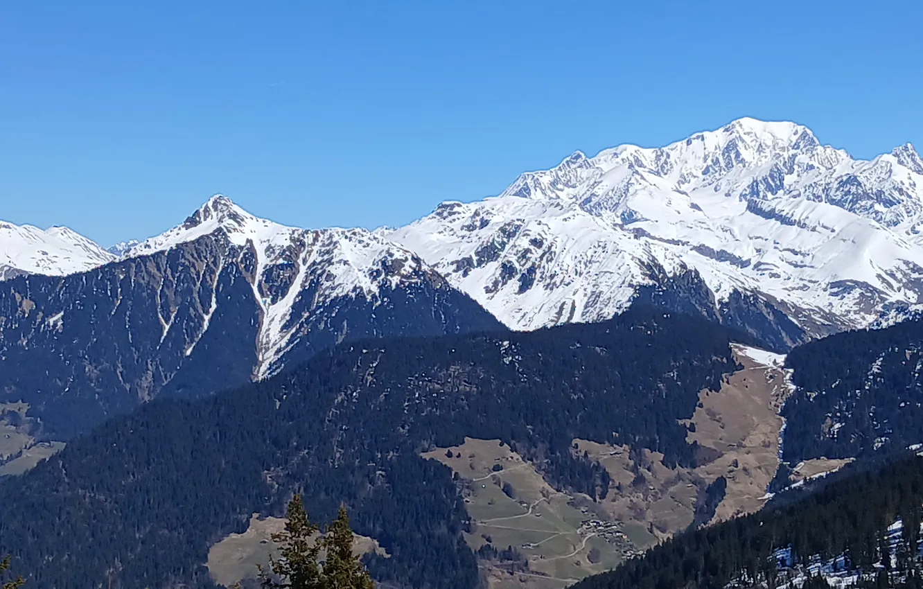 Фото обои nature, mountains, snow, horizon, alps