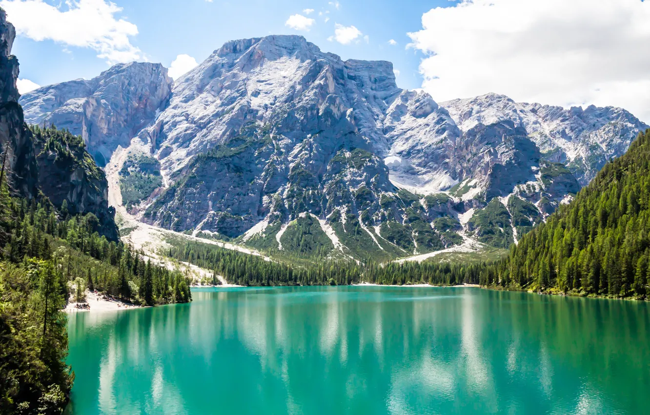 Фото обои снег, пейзаж, горы, озеро, landscape, mountain, lake, emerald