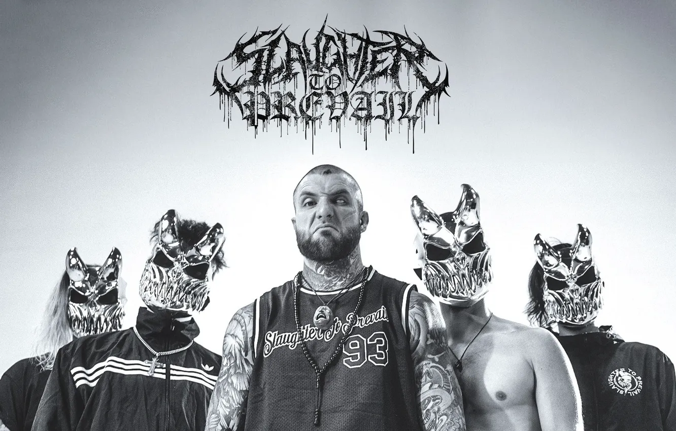 Фото обои band, deathcore, mask, metal band, metal music, Alex Terrible, Slaughter to Prevail, extreme metal