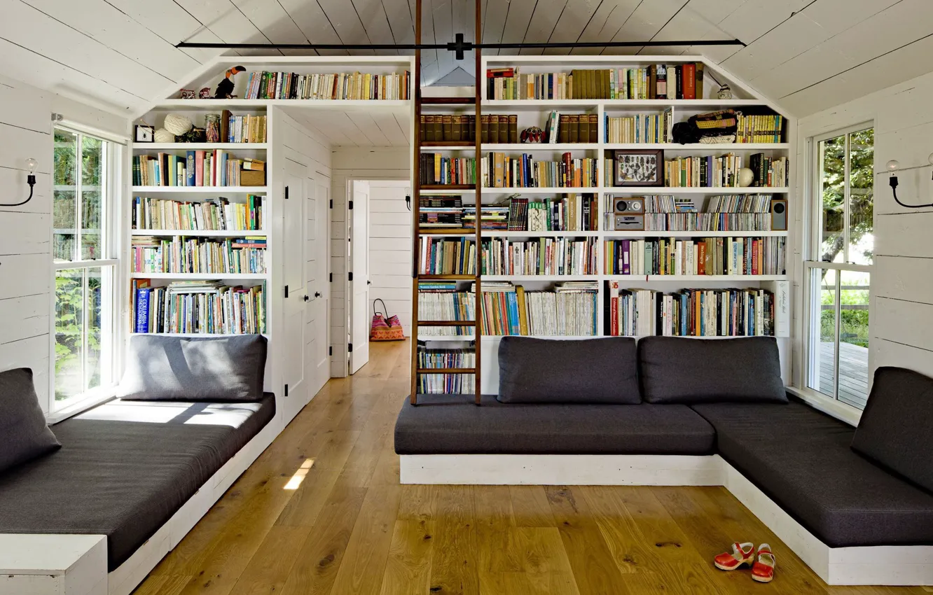 Фото обои дизайн, стиль, комната, интерьер, библиотека, гостиная, small space, Tiny House
