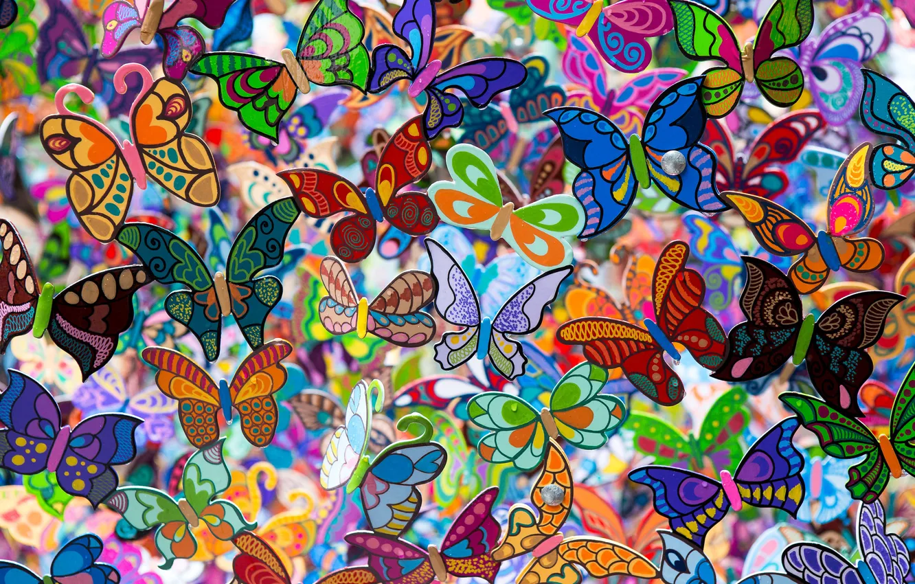 Фото обои бабочки, фон, цвет