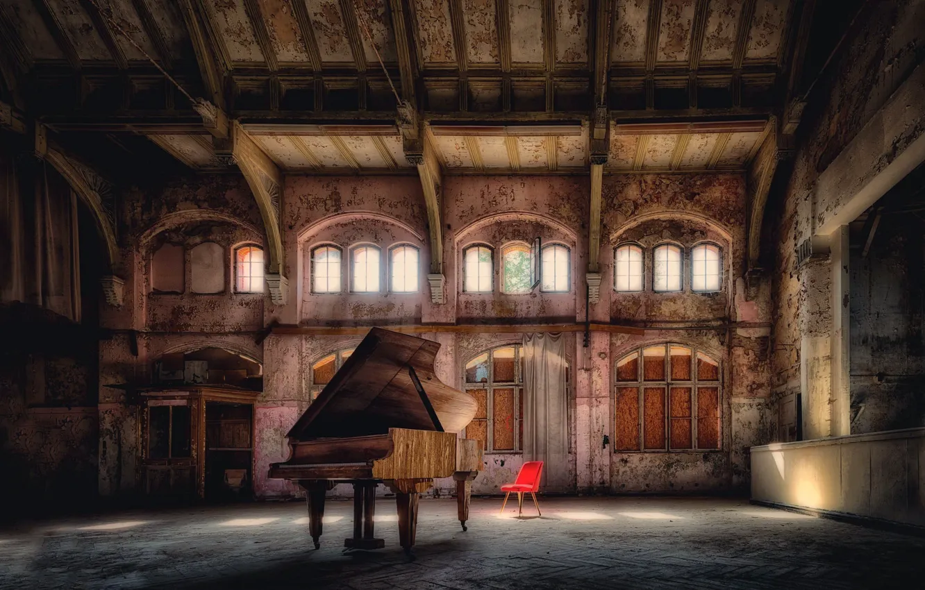 Фото обои музыка, зал, пианино