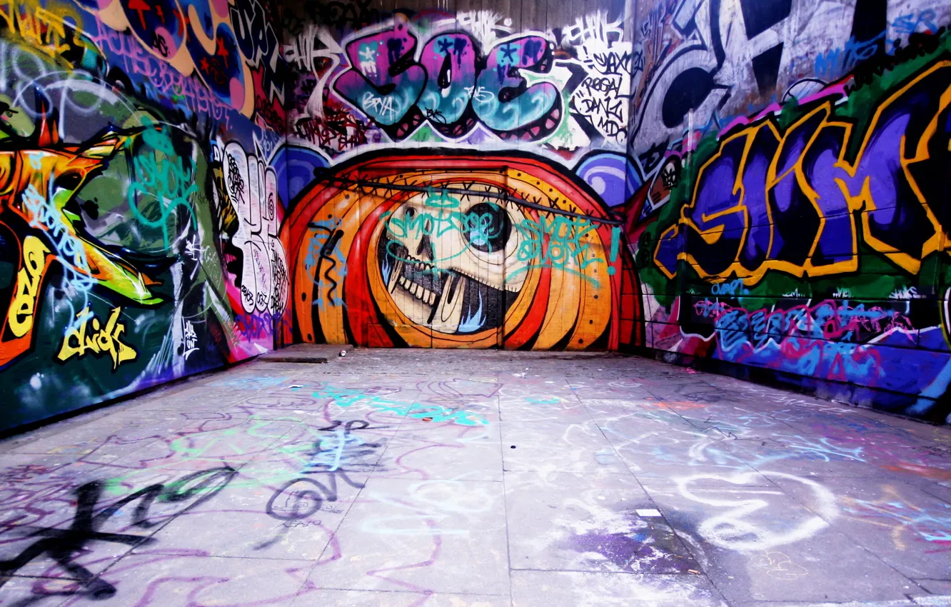 Фото обои надписи, стена, граффити, арт, Стиль, теги