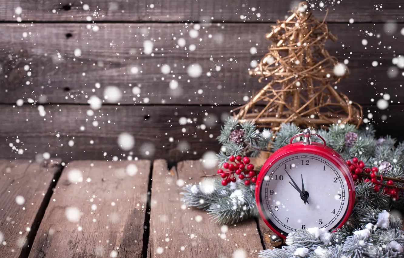 Фото обои снег, украшения, елка, Новый Год, Рождество, happy, Christmas, wood