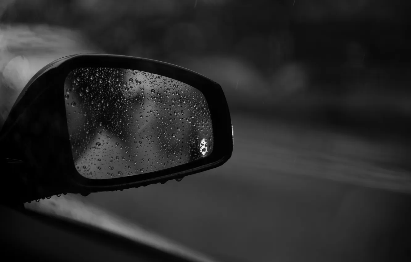 Фото обои капли, дождь, зеркало