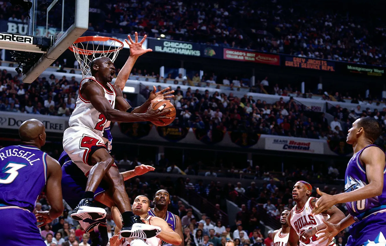 Фото обои Баскетбол, Michael Jordan, NBA, Майкл Джордан, НБА, Chicago Bulls, Basketball