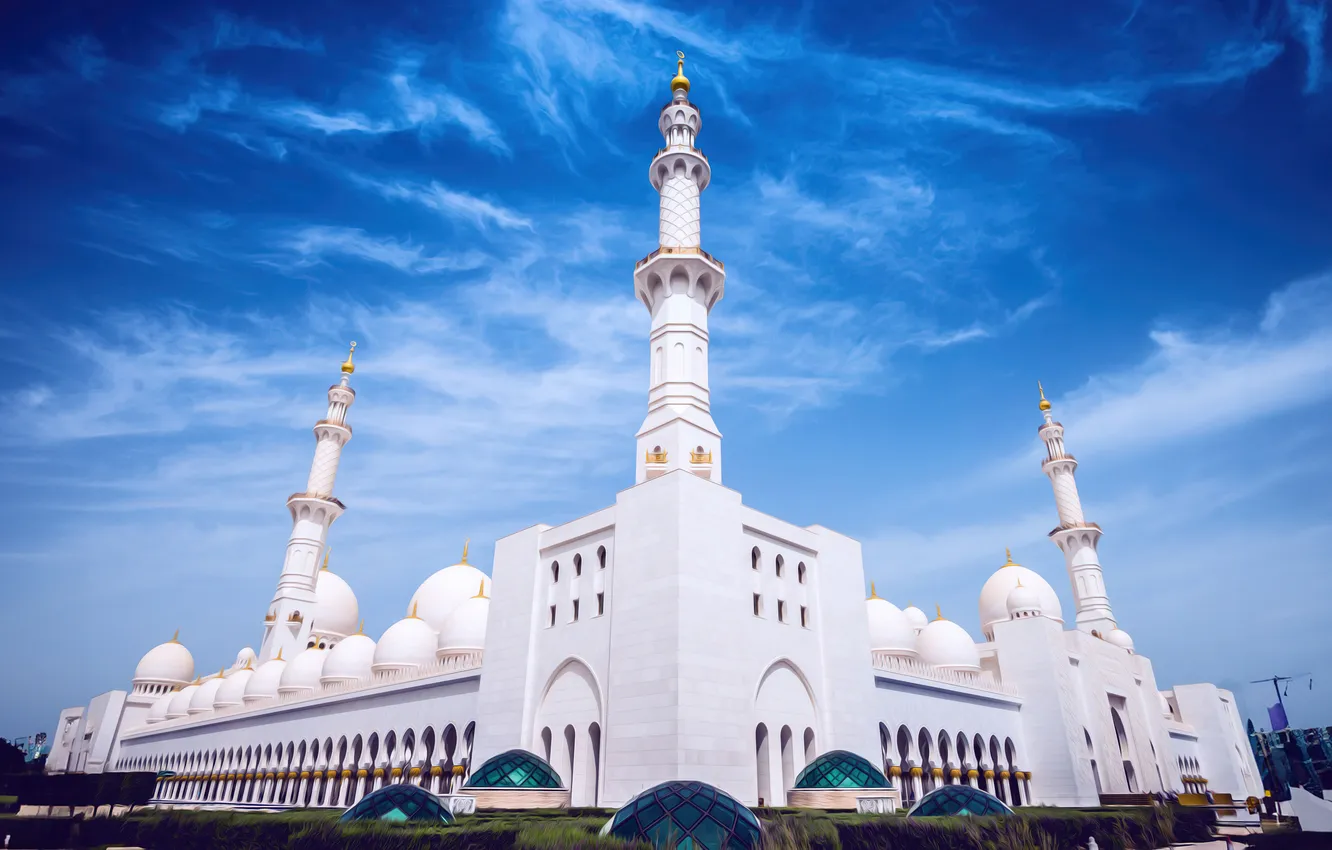 Фото обои World, Abu Dhabi, United Arab Emirates, Sheikh Zayed Grand Mosque, Islamic