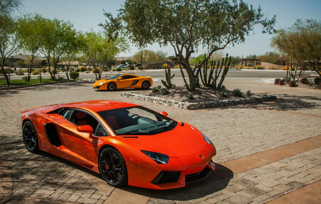 Фото обои McLaren, Lamborghini, MP4, LP700-4, Aventador, supercars, 12C
