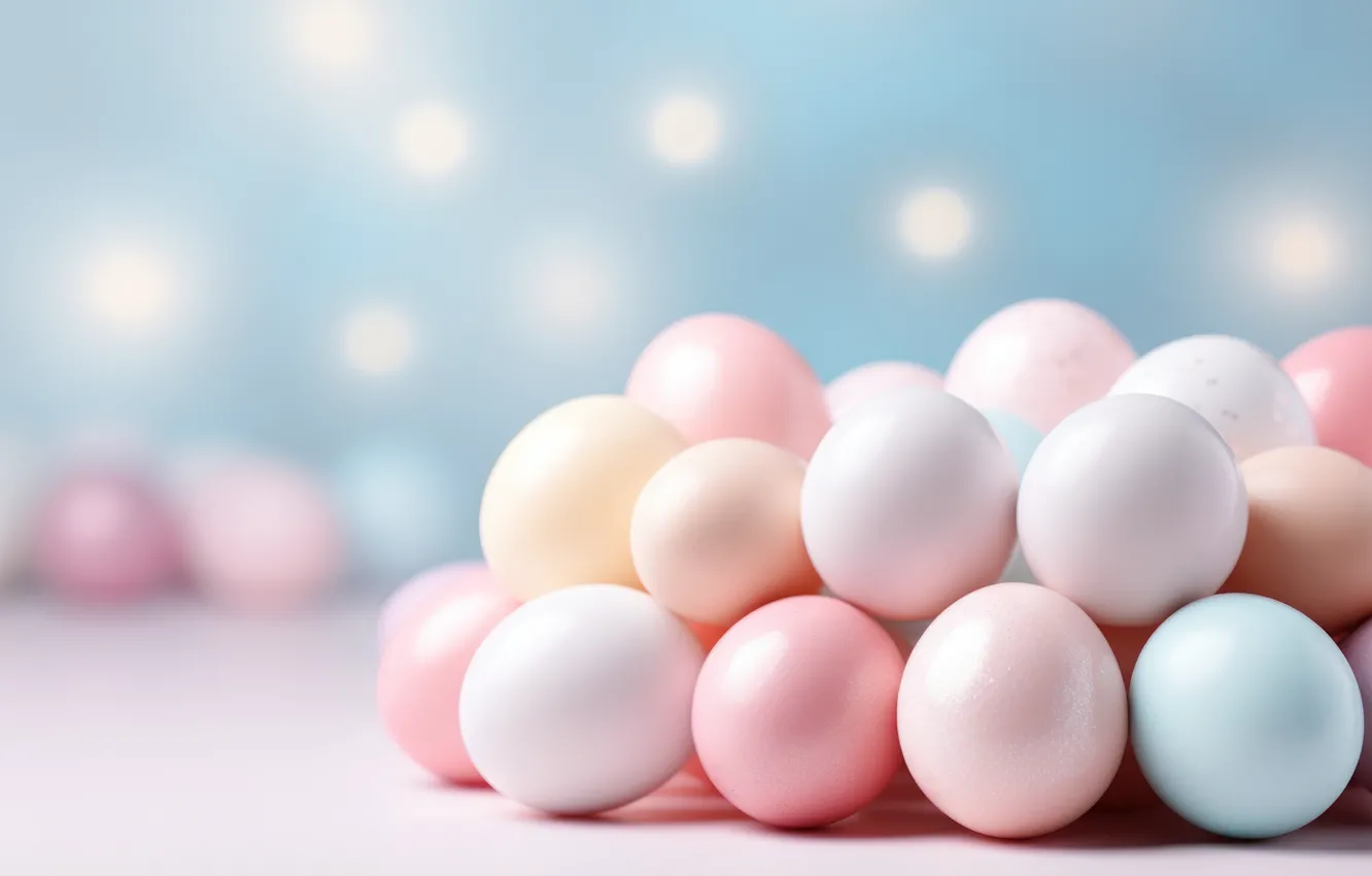 Фото обои праздник, голубой, яйца, весна, Пасха, розовые, крашеные, крашенки