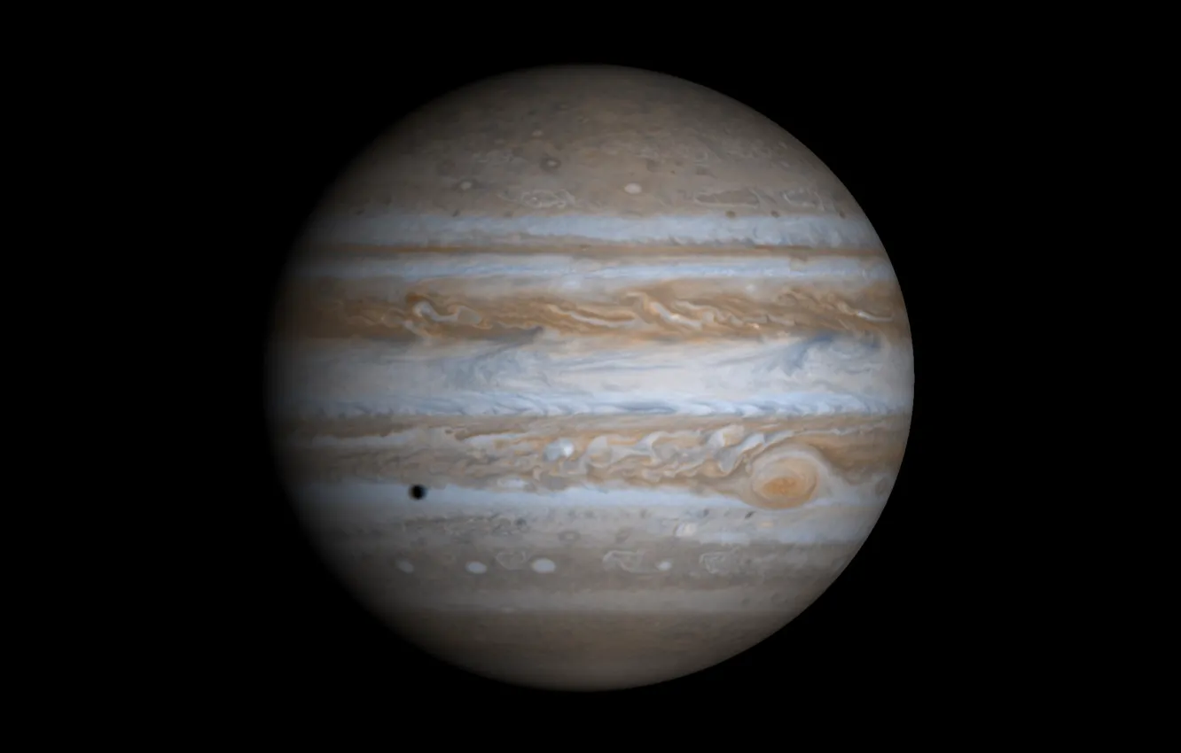 Фото обои планета, спутник, юпитер, газовый гигант