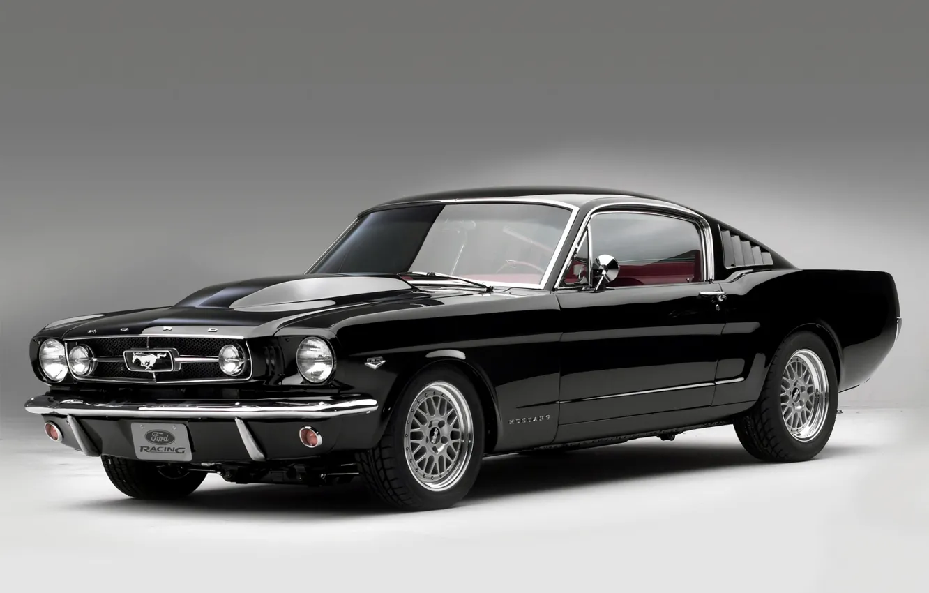 Фото обои Concept, фон, чёрный, Mustang, мустанг, концепт, ford, мускул кар