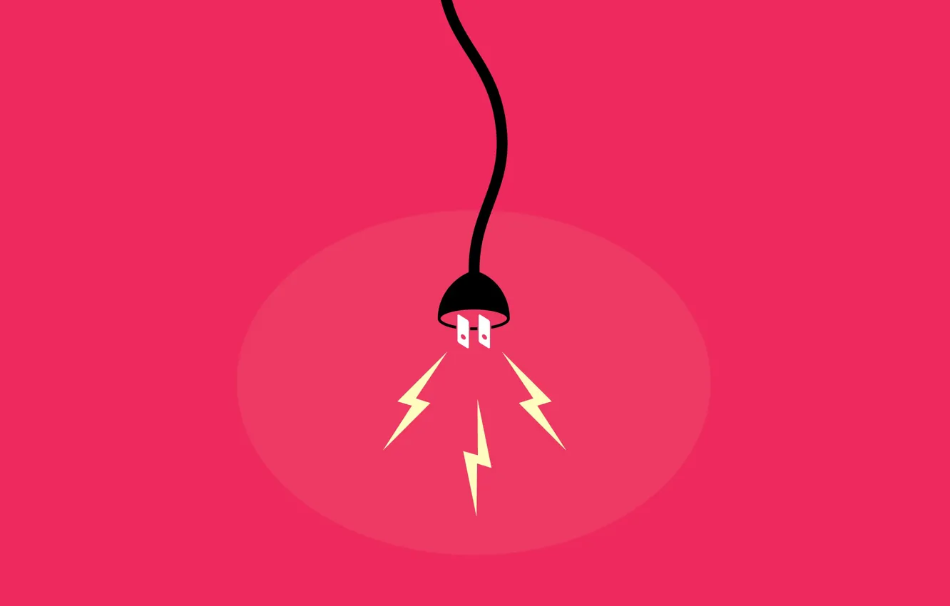 Фото обои pink, electric, minimalist, unplugged, Shock
