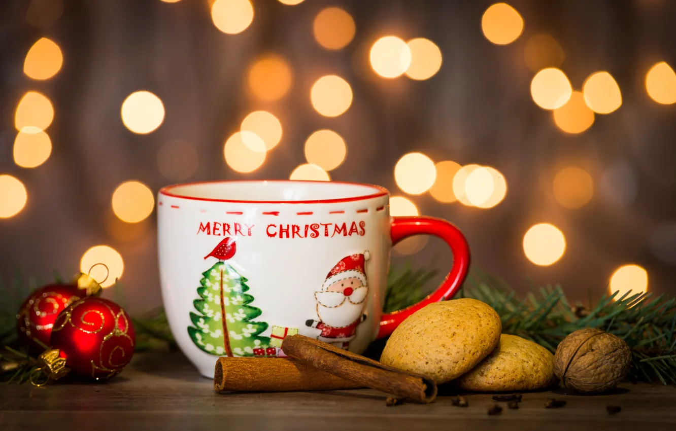 Фото обои украшения, Новый Год, печенье, Рождество, чашка, Christmas, cup, Merry Christmas