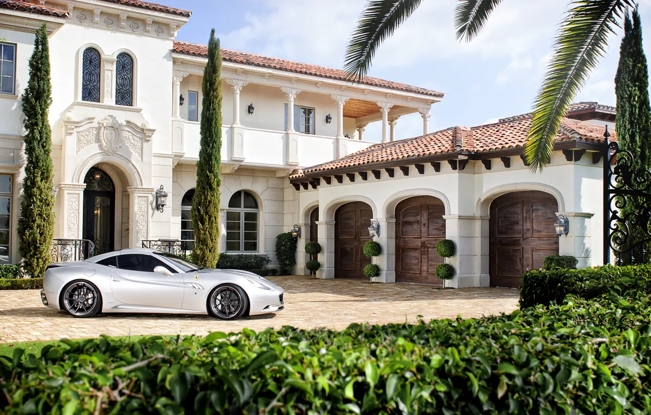 Фото обои вилла, ferrari, феррари, особняк, villa, Ferrari California