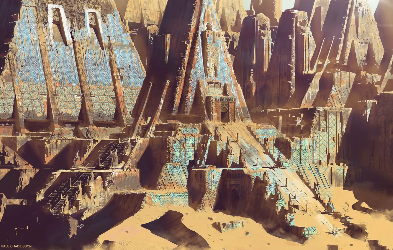 Фото обои пустыня, сооружения, руины, архитектура, Desert Ruins