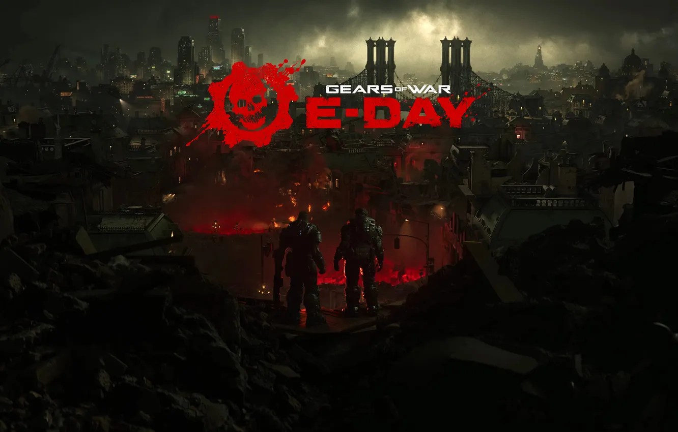 Фото обои Gears of War, Marcus Fenix, Dominic Santiago, E-Day, Coalition