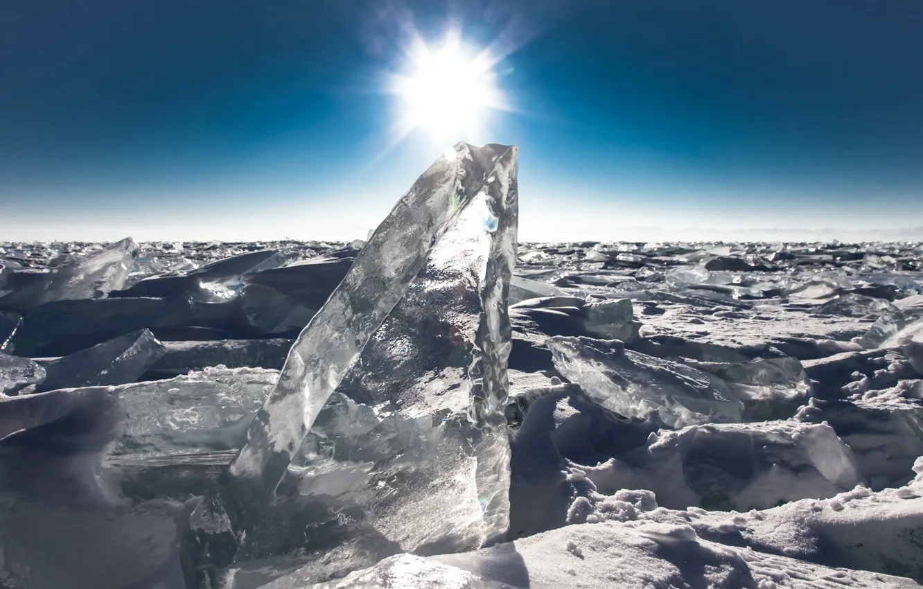 Фото обои лед, солнце, природа, Байкал, Россия, путешествие, наследие, алмаз