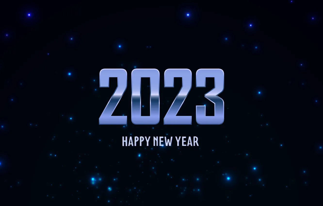 Фото обои небо, космос, звезды, ночь, надпись, новый год, цифры, черный фон