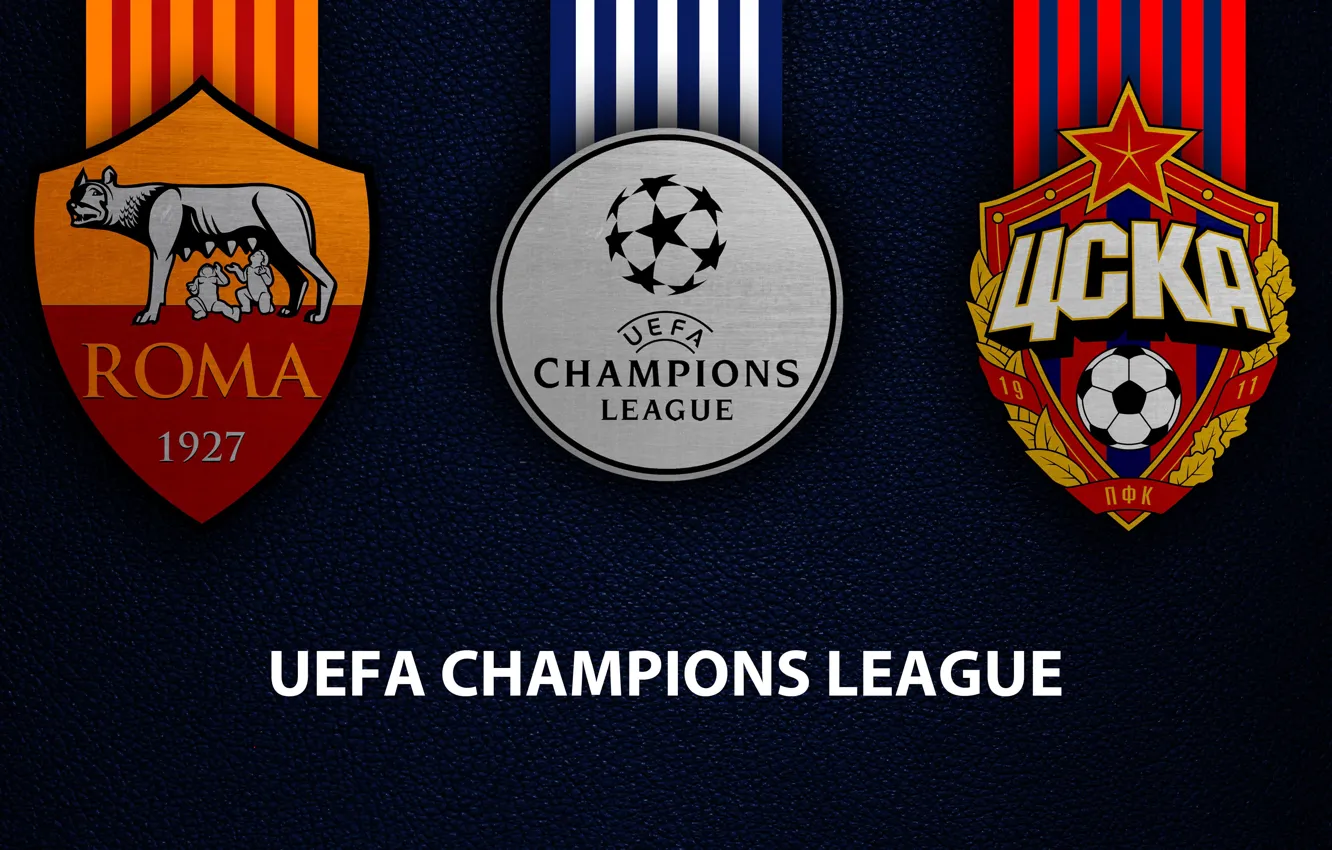 Фото обои wallpaper, sport, logo, football, AS Roma, UEFA Champions League, CSKA Moscow, AS Roma vs CSKA …